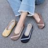 Summer new women's fashion casual fly-woven shoes flat bottom breathable shallow mouth single shoes non-slip one pedal