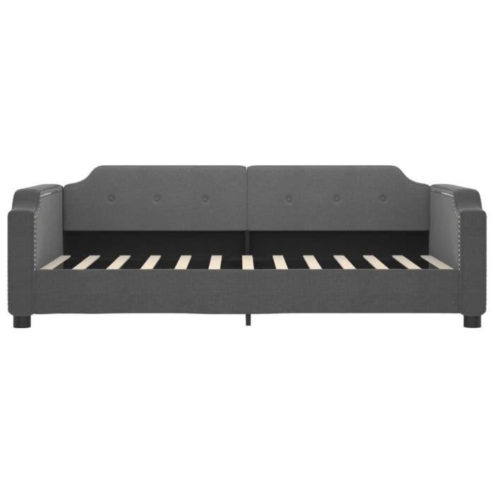 VidaXL Lit de repos gris foncé 100x200 cm tissu 354211