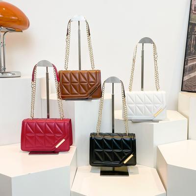 Textured Bag Women's New Trendy Foreign Style Handbag Fashion Chain Solid Color Shoulder Messenger Bag