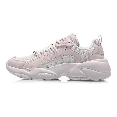 Li Ning Chasing The Moon Shock Absorbing Non-Slip Durable Low-Top Sports Casual Shoes Жіночі кросівки Pink White AGLQ248-2