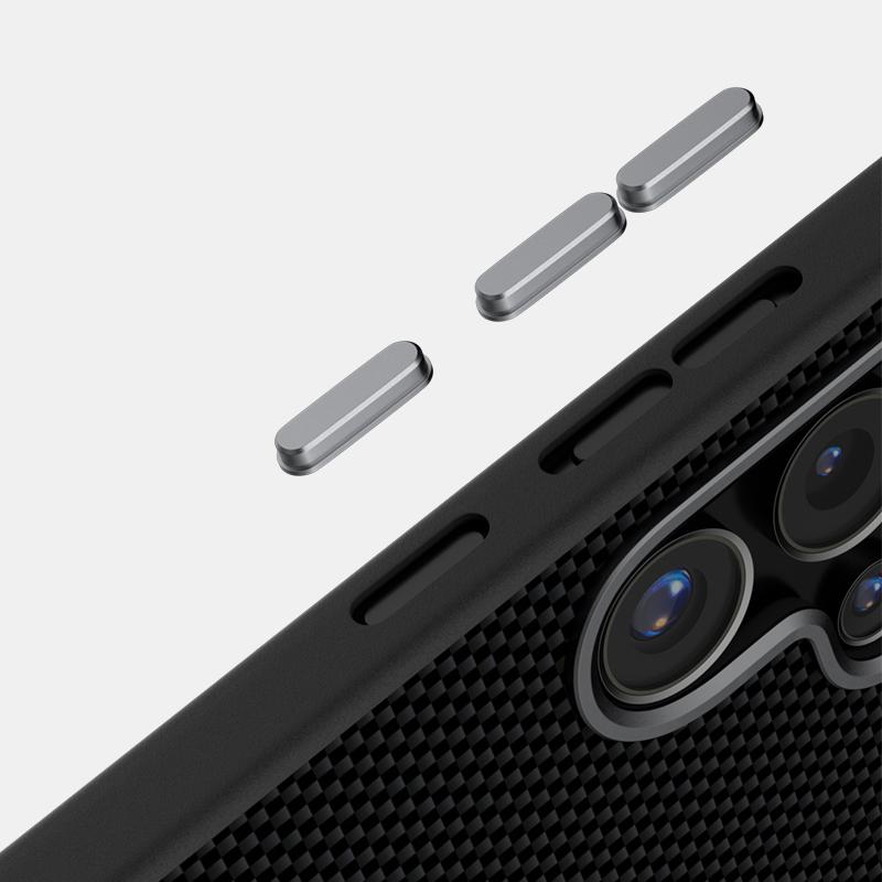 Für Samsung Galaxy S24 Plus Hülle Magsafe Schlank Öko-Leder Magnetisch Karbonfaser Hülle Abdeckung Metall Linse Falltest S24 Ultra