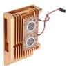 Aluminum Alloy Cooling Case Heat Dissipation Enclosure with Fan for Raspberry Pi 4 B ModelGold
