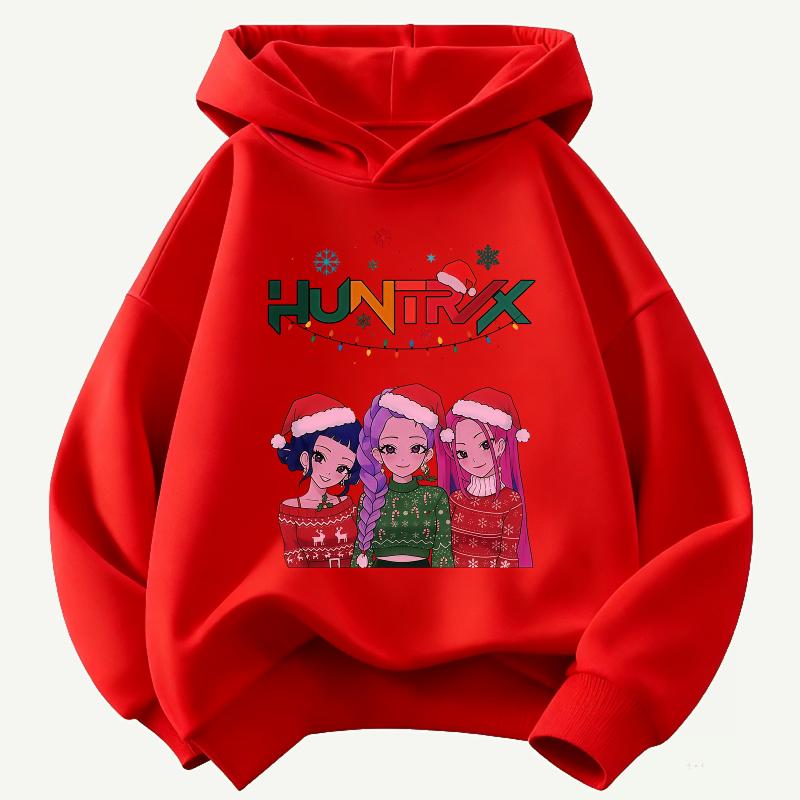 Popular K-pop Devil Hunter Children's Hoodie Christmas Outfit for Boy and Girl Autumnand Winter Warm Children's Hooded Sweatshirt