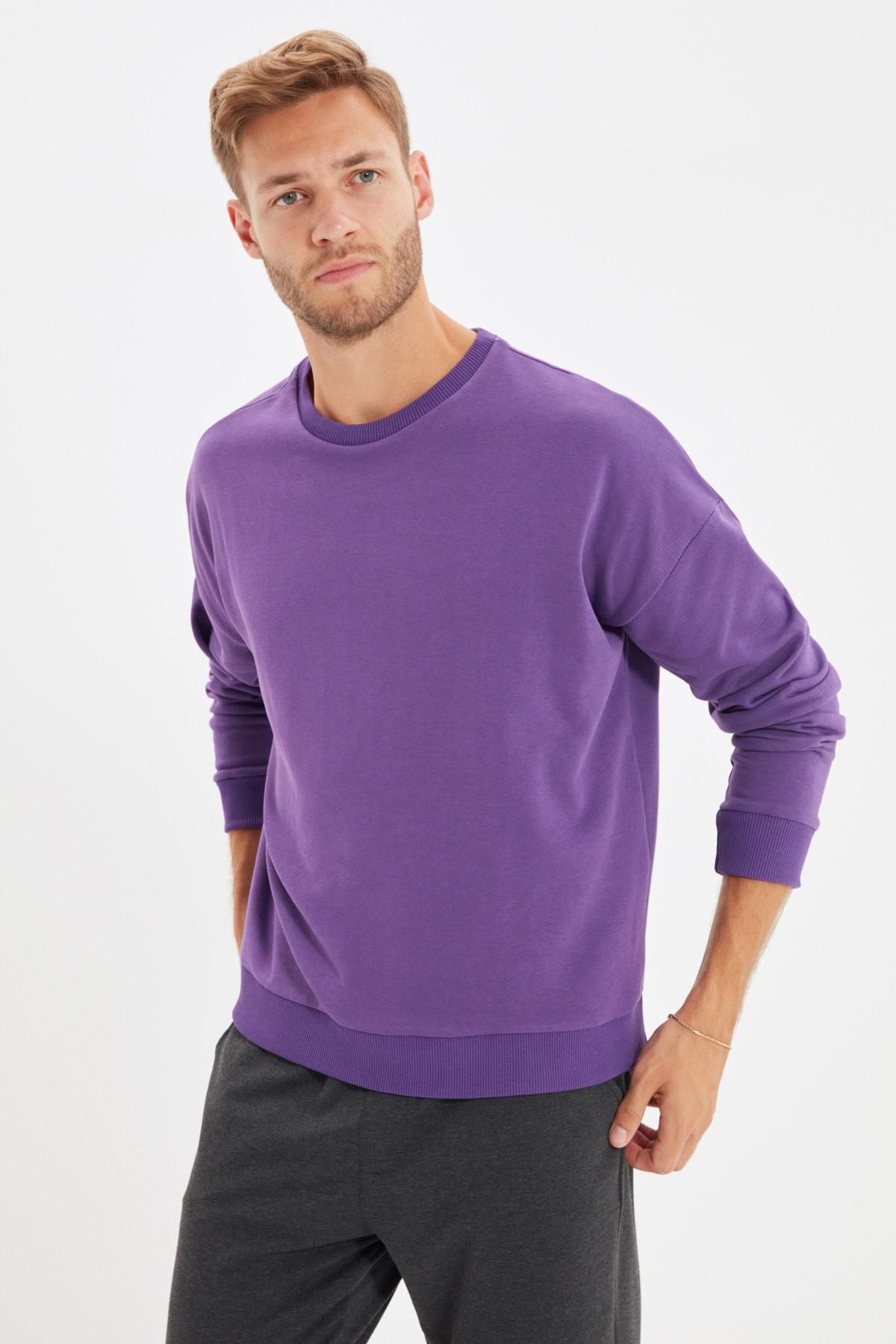 

Фиолетовый мужской свитшот оверсайз TMNAW22SW0612..