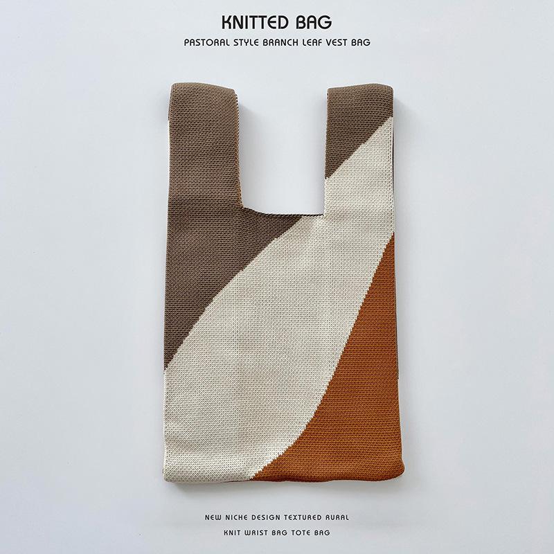 Colorful Knitted Handbags: Women's Fashion Shoulder Bags & Vest Waistcoat Styles