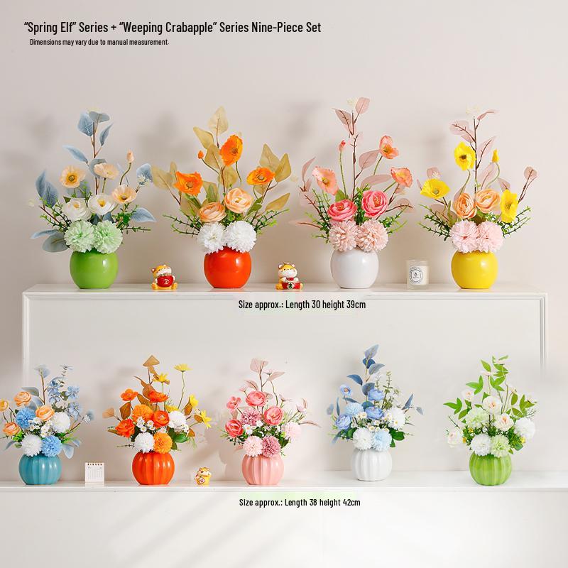 Nordic Artificial Flower Decor: Realistic Floral Arrangements for Living Room & Dining Table.