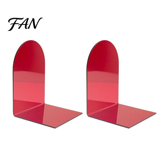 Clear Book Organizer for Office 1 Pair Acrylic Bookends, Ends Holders Shelves, Decorative Arch Modern L Shaped Support Stopper, Bookshelf Bedroom