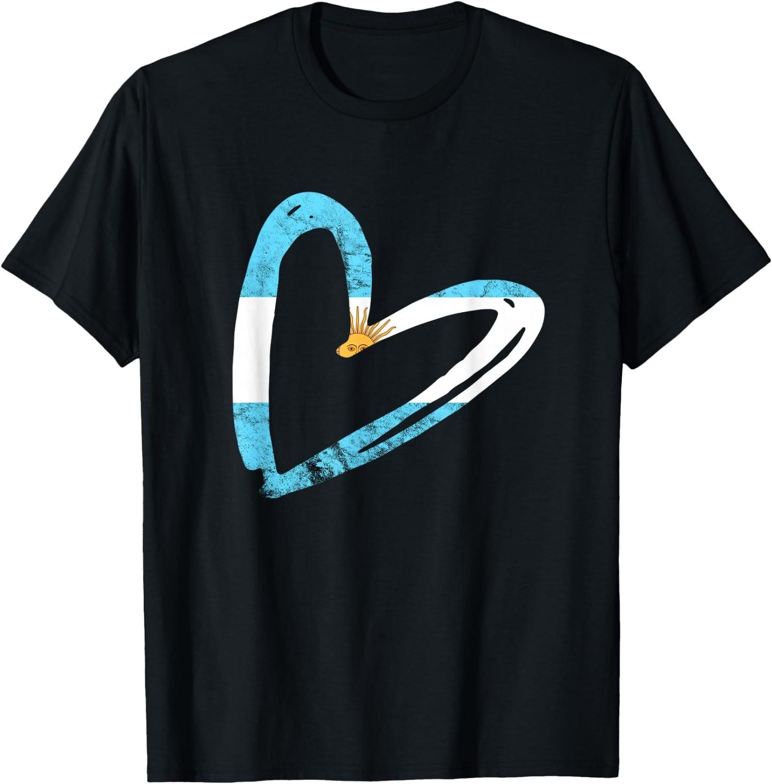 Argentinian Roots Heart Argentina Sun of May Argentina Flag T-Shirt XXXL