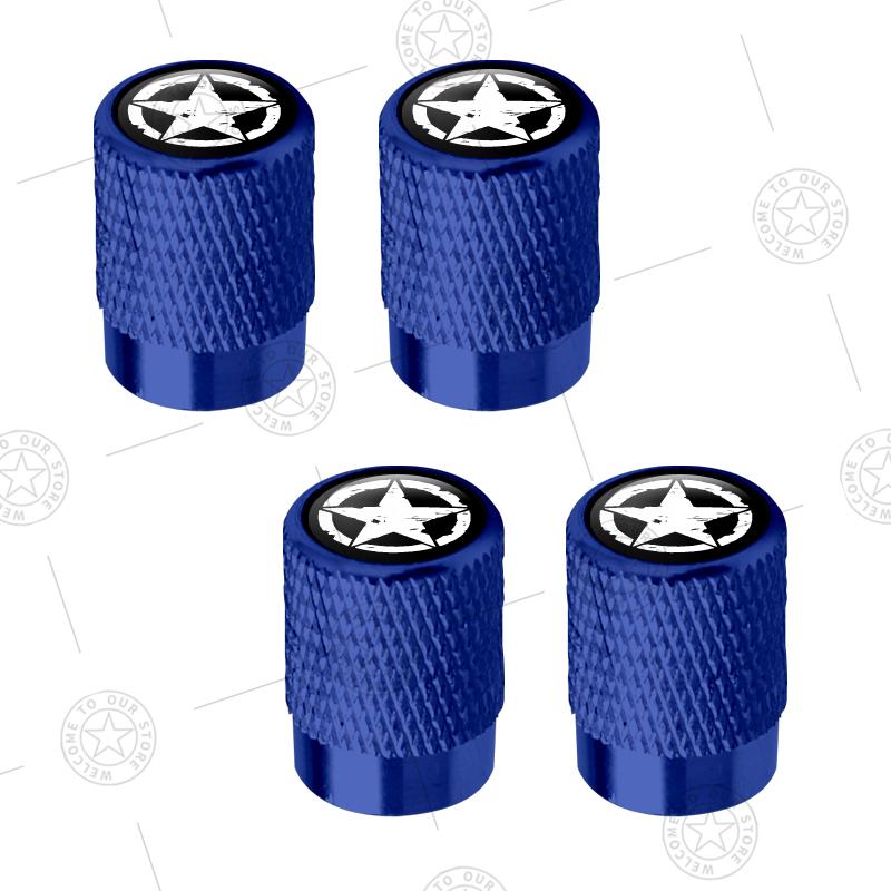 

4pcs Five-Pointed Star Logo Car Wheel Tire Valve Caps Air Stem Aluminum Accessories For Jeep Wrangler Sahara Cherokee Ford F150