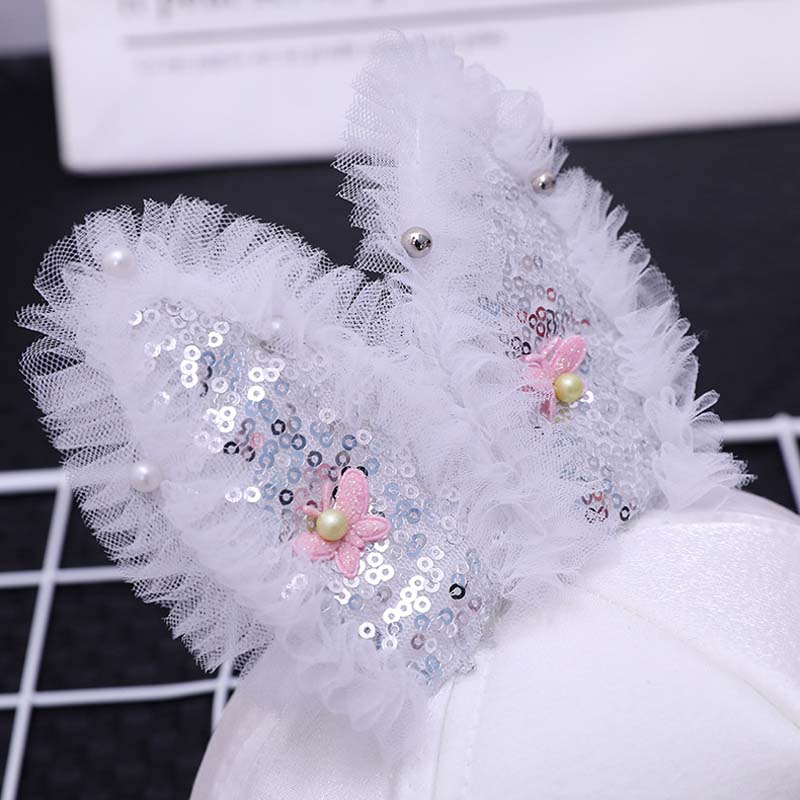 Kinder Baseball-Cap Pailletten Kaninchen Ohr Design Mädchen Hut Cartoon Kinder Hüte