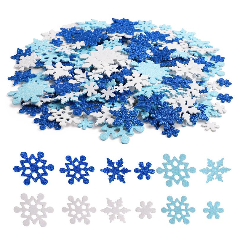 100-300 Stück Selbstklebende Schaumstoff Schneeflocken Aufkleber für Weihnachtsfeier Winter Geburtstag Heimdekoration DIY Fensteraufkleber Geschenk Basteln