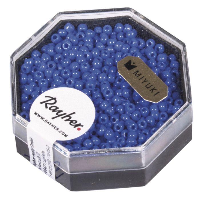 Premium - rocailles, 2,2 mm ø, bleu royal, boîte 12 g, opaque