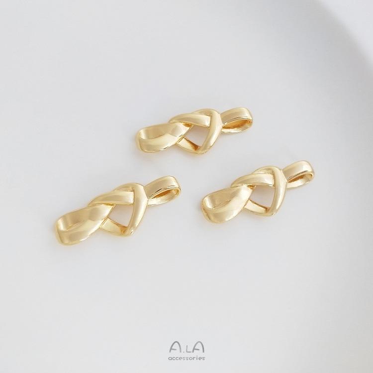

14K Gold-Filled Peach Heart Knot Connector for DIY Jewelry: Necklace and Bracelet Accessories