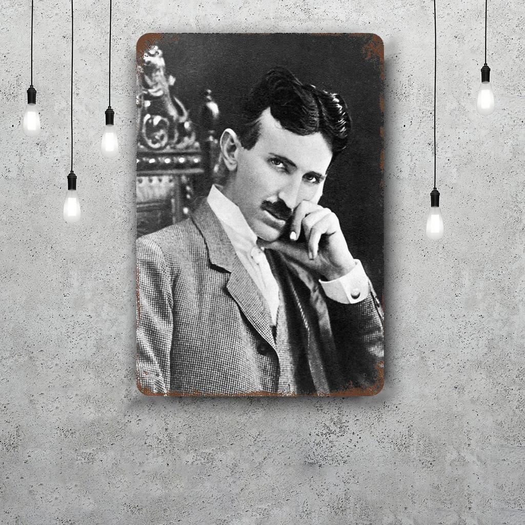 Nikola Tesla Vintage Tin Sign Home Decor Wall Decor Art Wall Mural Room Decoration Decor Retro Metal Sign Plate Bar Posters