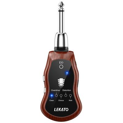 LEKATO Mini Guitar Rechargeable Pocket Guitar Amplifier with Bluetooth Clean and Wah Effects Amplifier, Receiver, Chorus, Overdrive, Distortion,