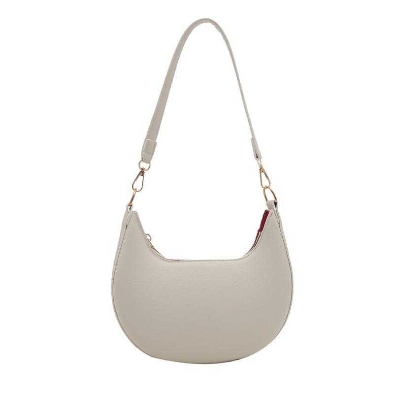 Simple Solid Color Dumpling Shaped Women Casual Shoulder Bag For Daily