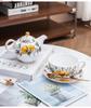 Elegant Floral Dream Coffee & Tea Set: Mother-Child Pot with Gift-Ready Cup & Saucer
