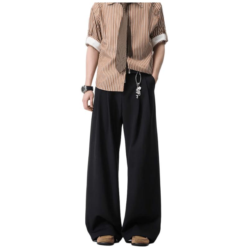 ICH MODE Herren Falten Anzug Hose im Old Money Stil
