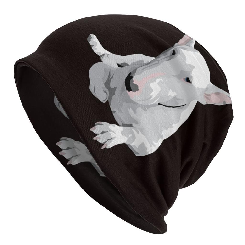 Niestandardowe śpiący Bull Terrier pies luźna czapka typu beanie kobiety unisex zwierząt szczeniak Hip Hop dzianiny Skullies czapki czapki na zimę