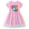 Korean Style Starry Rainbow Sequins Princess Dress - Short & Long Sleeve Options for Girls