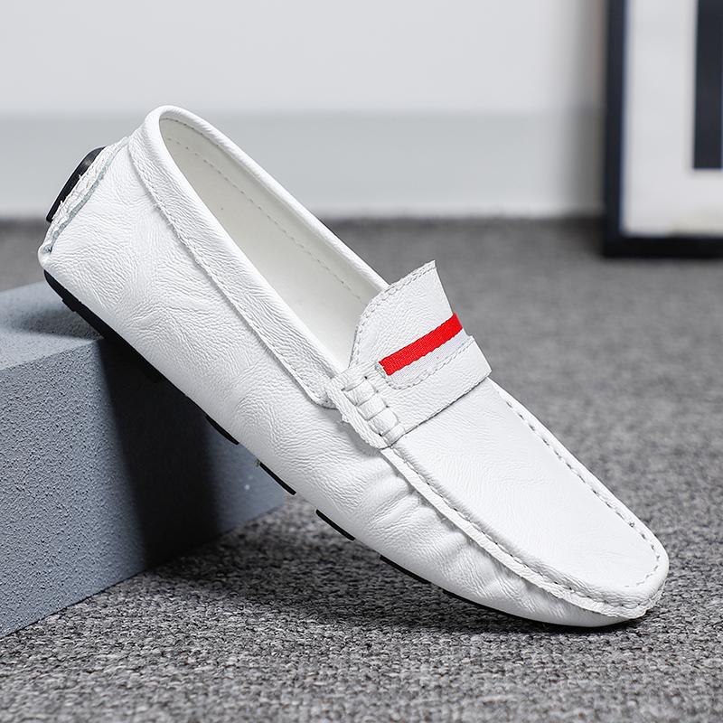 Fashion Fashion Men Leather Bean Shoes Flats Casual Loafers Large Size 38-47 Korean Style Outdoor Non-slip Leather Driving Shoes Shoes