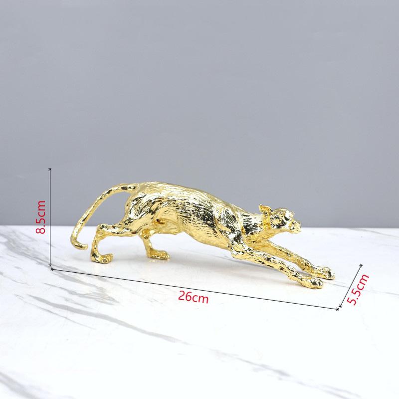 

Electroplated Gold Leopard Statue Desk Decoration Ornaments Abstract Animal Metal Leopard Sculpture Room Aesthetic Decor золотой