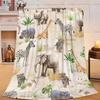 Cute Safari Animals Print Fleece Blanket Boho Nature Style Soft Warm Throw Interior Decoration Bedding Cover For Home50X60