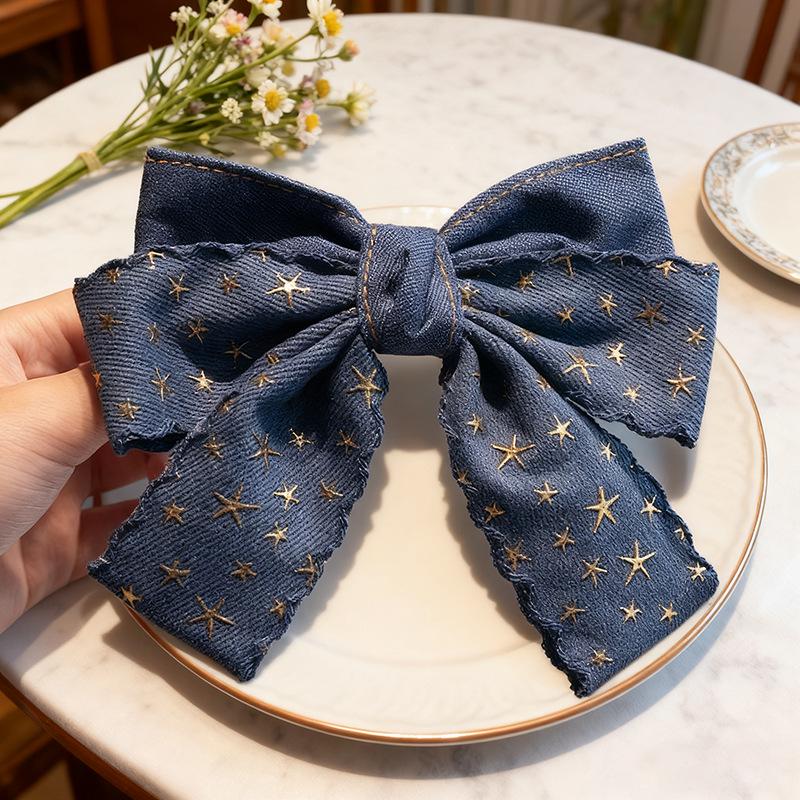 Korean Denim Bow Hair Clip for Girls - Children s Hairpin & Baby Hair Accessory