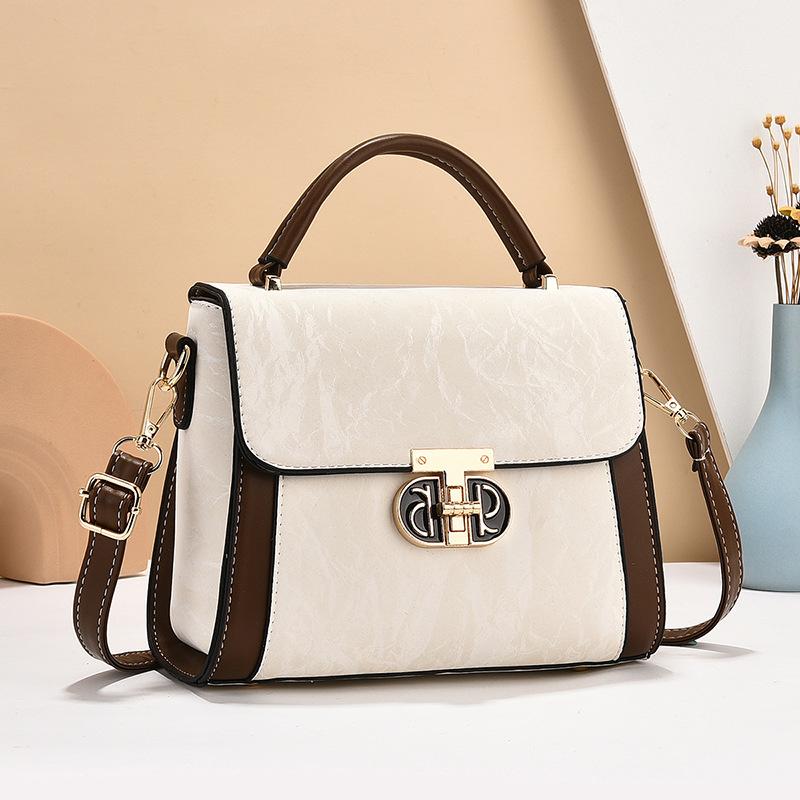Chinese Style Bag Women's 2025 New Versatile Small Square Bag Contrasting Color Fashion Shoulder Messenger Bag Handbag Women's Bag Tide