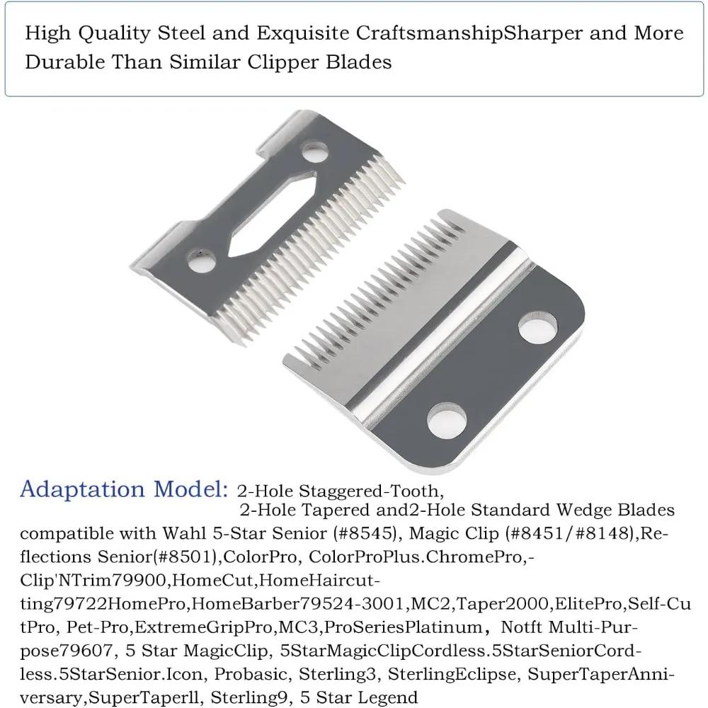 2 Sets Adjustable Clipper Blade Hair Clipper Replacement Blades for Wahl Magic Clip for 8148 1006, Super Taper #8400