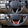 Red Carbon Fiber Lower Steering Wheel Cover Trim For Toyota Corolla 2014-2018