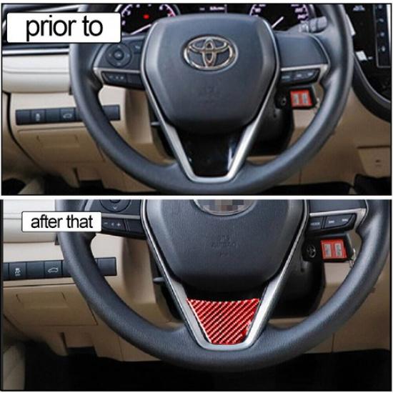 Red Carbon Fiber Lower Steering Wheel Cover Trim For Toyota Corolla 2014-2018