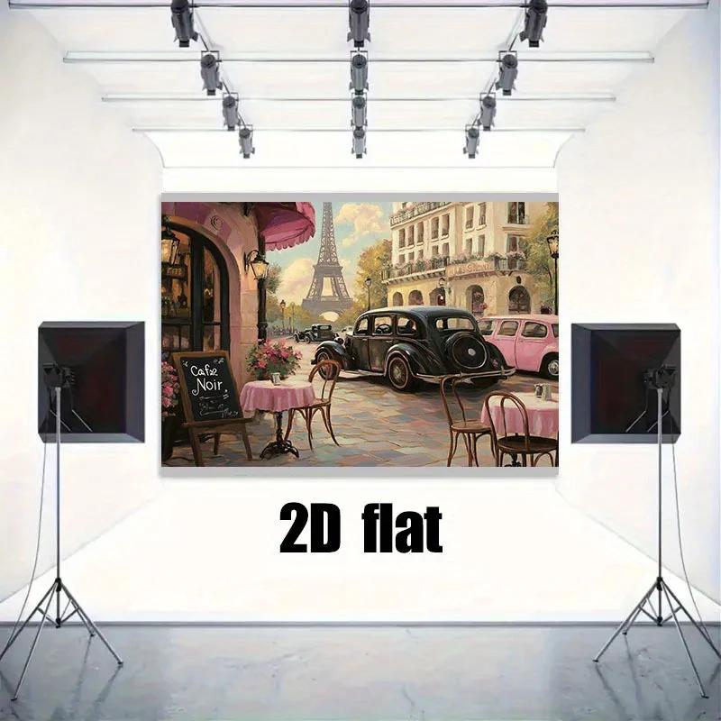 1 Piece 2D Background Cloth - Retro Parisian Romantic Theme Background Cloth, YZB