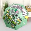 1pc Keroppi Frog Family 35th Anniversary Edition Automatic Open/Closed Umbrella - Portable Three-Fold Design with 8-Bone Iron Frame, Outdoor, Gift for
