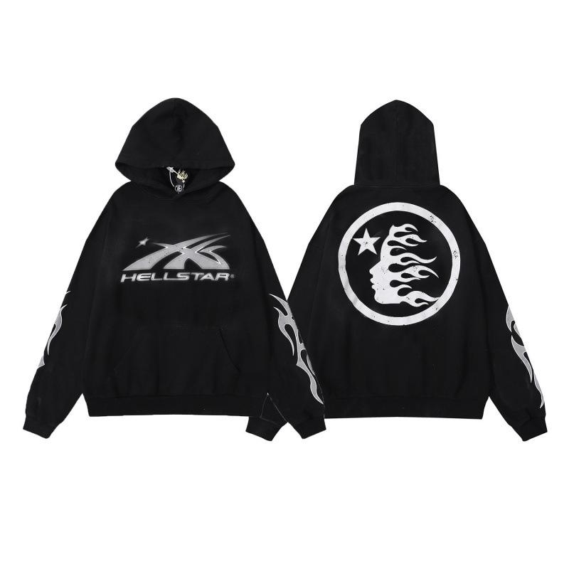 Unisex Retro Distressed Print Hoodie - Herbst/Winter Mode