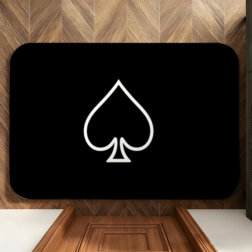 Game P-Poker Suit A-Ace Floor Mat Soft Flannel Entrance Door Mat Non Slip Absorbent Bathroom Bedroom Floor Rug