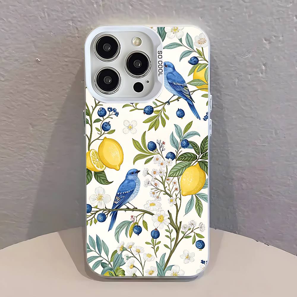 

Mediterranean Lemon Fruit art Phone Case For iPhone 17,16,15,14,13,12,11,Pro,Max,Plus,SE,Air,Mini Anti Fall White Bumper iPhone12PRO