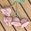 Keychain Pendant Tulip Flower Design Handwoven Yarn Crochet Key Chain Adjustable Rearview Mirror Hanging Car Decoration