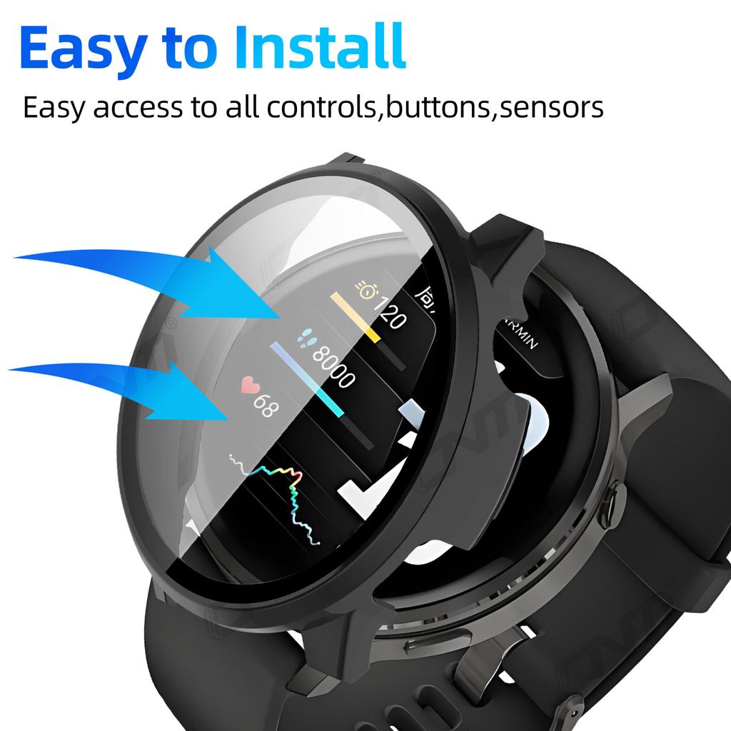Sklo+Pouzdro pro Garmin Venu 4 41mm 45mm Sklo Ochranná fólie proti poškrábání a Tvrdý PC Ochranný rámeček pro Venu4 Příslušenství