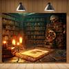 2D Magical Wizard Library Backdrop, Halloween & Witchcraft Photo Booth