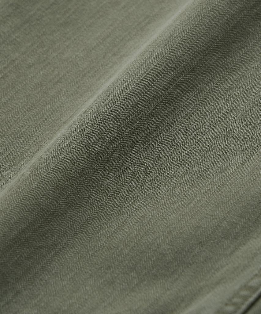 Pilpeu One-Tuck Herringbone Washed High Waist Pants (Khaki)