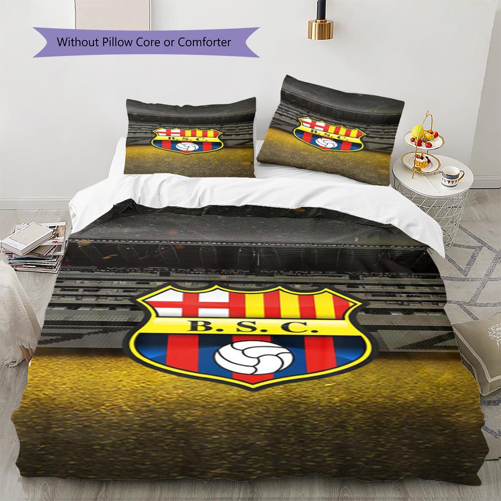 Set Biancheria da Letto con Fantasia Barcelona SC Copripiumino Federa Decorazione Casa Regalo (1 * copripiumino + 2 * federa, senza nucleo)