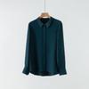 2025 Spring Women's Long Sleeve Silk Blouse - Luxurious Mulberry Solid Color Shirt