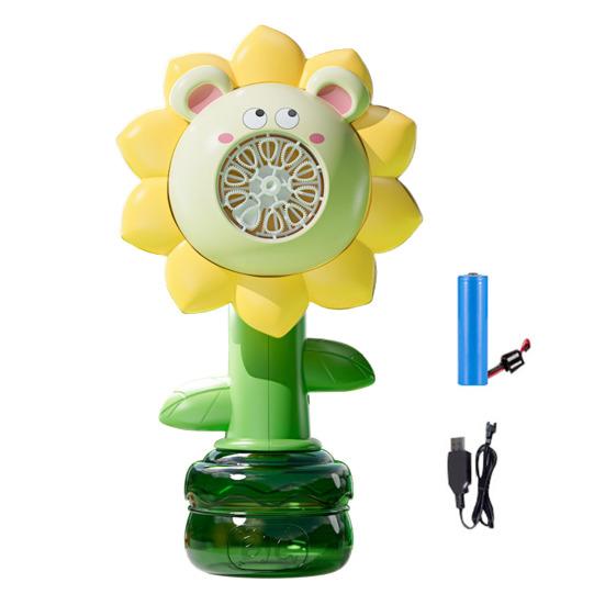 Electric Bubble Machine with LED Light Show Rechargeable Kids Bubble Blower Flower Automatic Swing Dance Handheld Kids Bubble Maker Outdoor Party Toys