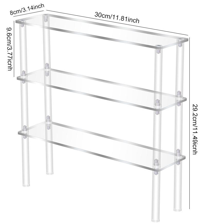 Vertical Acrylic Display Stand Ladder Storage Shelf for Bubble Mart Dolls,Labubu Collectibles,Figures,Perfume,Cosmetics,Cupcake