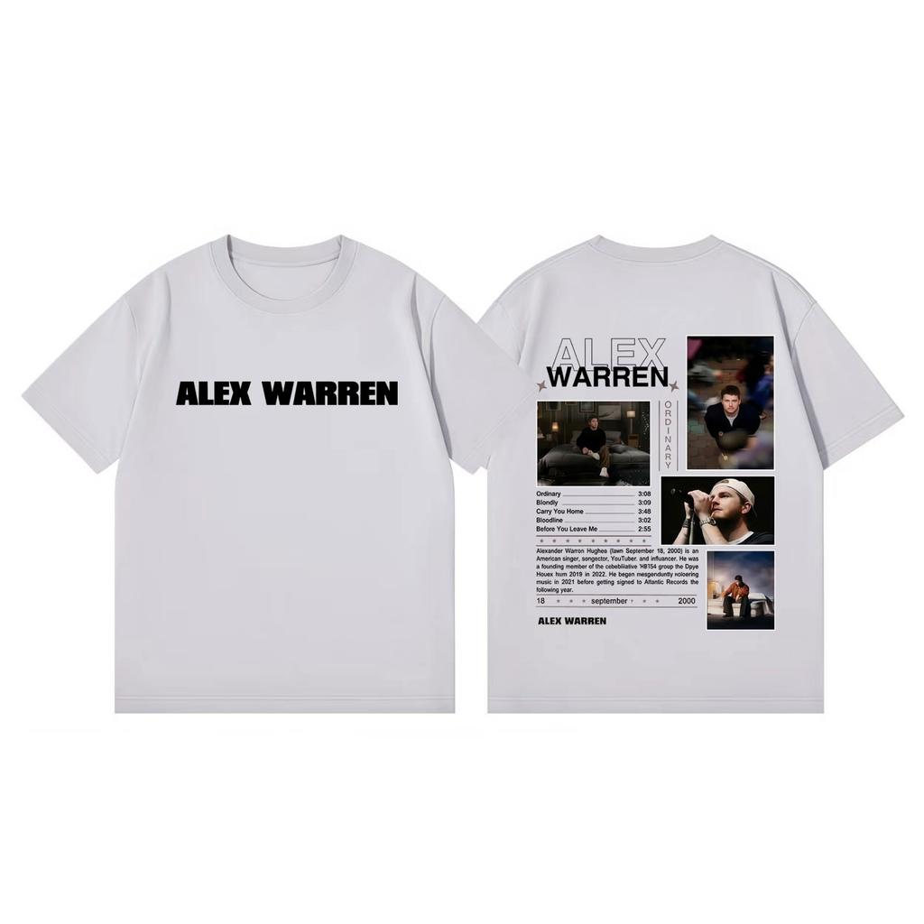 Singer Alex Warren World Tour 2026 Merch Tshirt Unisex Women Fashion Vintage Short Sleeve T Shirts Summer Casual Loose Tshirts