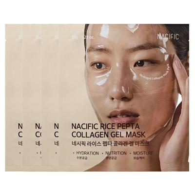 Rice Pepta Collagen Gel Mask 35g (4 Sheets) - Brightening & Elasticity Hydrogel Sheet Mask