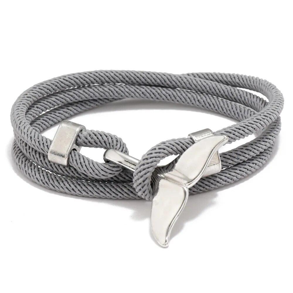 

Браслет с якорем серии Ocean, браслет с хвостом кита, браслет из плетеной веревки Миланской линии, браслет для мужчин и женщин, студенческий браслет CHINA