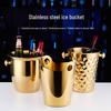 ZISIZ Luxury Hammered Champagne Ice Bucket