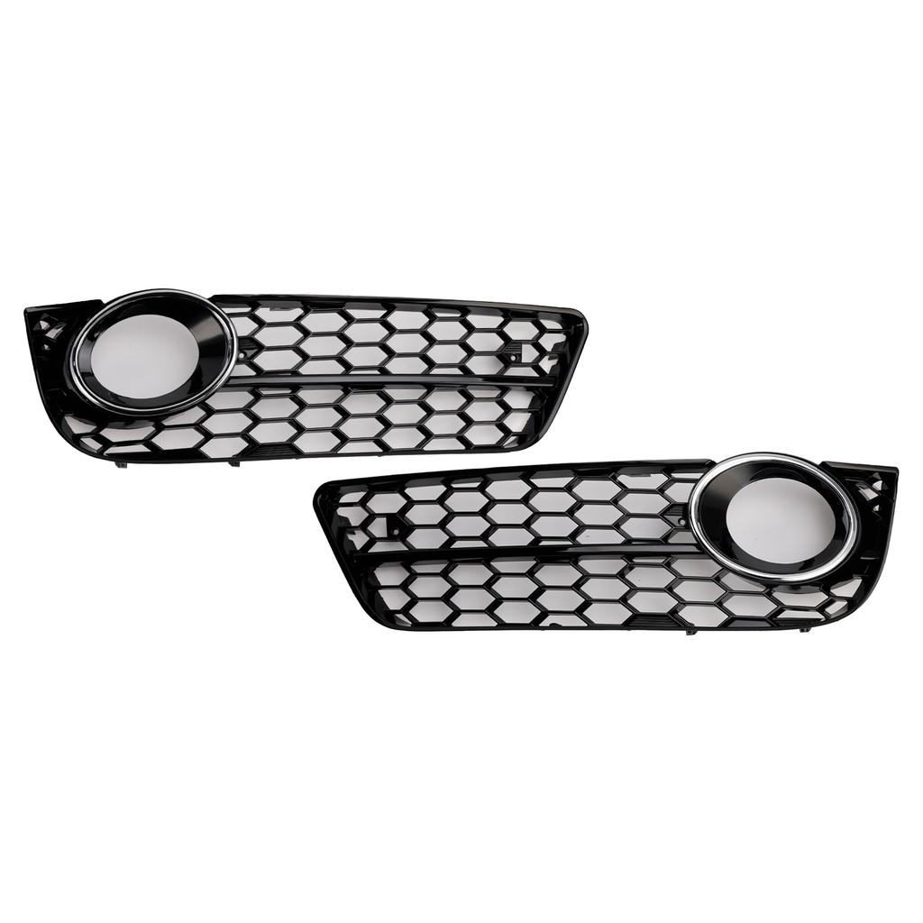 2PCS Honeycomb Front Fog Lamp Cover Grille Grill Fit A5 2007-2011